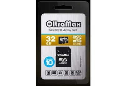 OLTRAMAX MicroSDHC 32GB Class10 + адаптер SD [OM032GCSDHC10AD]