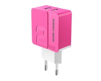 MORE CHOICE (4627151191836) NC46m 2USB 2.4A для micro USB 1м Pink