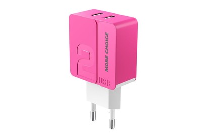 MORE CHOICE (4627151191836) NC46m 2USB 2.4A для micro USB 1м Pink