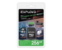 EXPLOYD MicroSDXC 256GB Class 10 (U3) V30 Vision + адаптер SD 95 MB/s [EX256GCSDXC10U3V30]