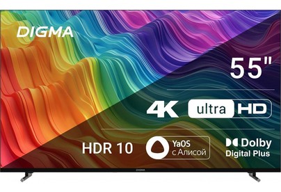 DIGMA DMLED55UBB33 UHD SMART Яндекс