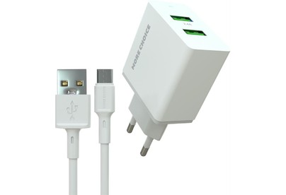 MORE CHOICE (4610196409035) NC11m White  СЗУ 2USB 2.4A для micro USB