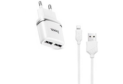 HOCO (6957531047759) C12 2USB 2.4A белый