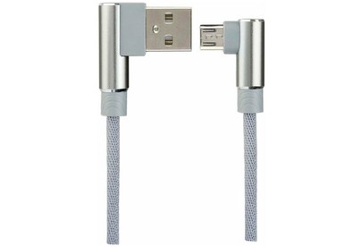 PERFEO (U4805) USB A вилка  Micro USB вилка, 2.4A, угловой, серый, 1 м, Micro Premium