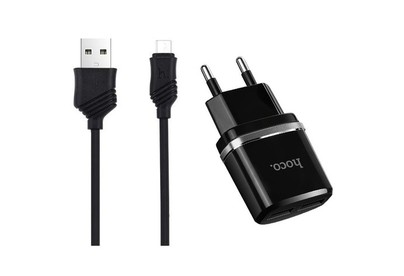 HOCO (6957531064114) C12 2USB 2.4A MICRO USB 1м черный