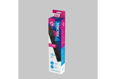 КОСМОС FKSM1.8M5G(B)USB  5 роз х 1,8 м, черный
