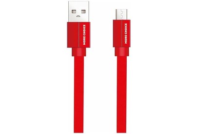 MORE CHOICE (4627151194509) K20m USB 2.1A для micro плоский USB  1м Red
