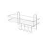 РЫЖИЙ КОТ Полка настенная Lecco Plus 33*12,5*21 см 4 крючка хром (310865)