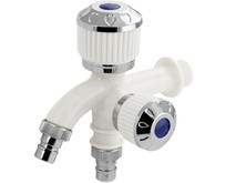 BRIMIX 5894 Кран водоразборный 1/2 из пластика АБС с двойным выходом, ручка вентиль BRIMIX 5894 Кран водоразборный 1/2 из пластика АБС с двойным выходом, ручка вентиль