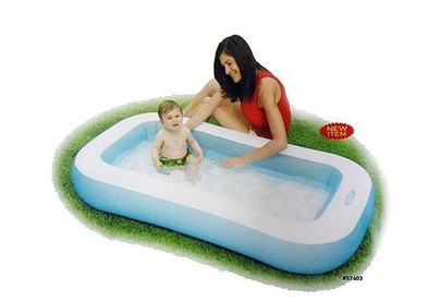INTEX Бассейн надувной 166x100x28 см. Прямоугольный с надувным дном (в коробке) Арт. 57403NP