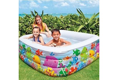 INTEX Бассейн надувной 159х159х50 см. Аквариум . (в коробке) Арт. 57471NP