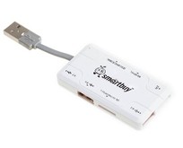 SMARTBUY (SBRH750W) хаб + картридер белый SMARTBUY (SBRH750W) хаб + картридер белый