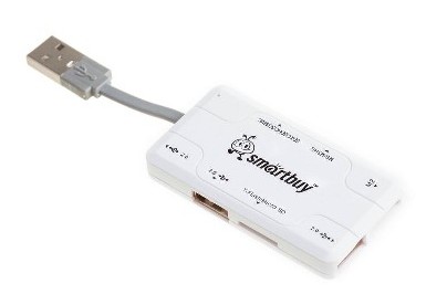 SMARTBUY (SBRH750W) хаб + картридер белый
