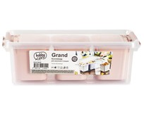 HOBBY LIFE HL021065P Контейнер для хранения GRAND розовый 3 секции 11.3x27.3x9см высокий