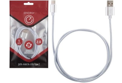 ENERGY Кабель ET01 USB/TypeC, цвет  серебро (006372)