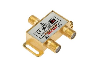 REXANT (0561011) ДЕЛИТЕЛЬ ТВ КРАБ X 2 + 3ШТ. F BOX 51000 МГЦ GOLD