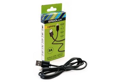 ERGOLUX (15096) ELXCDC03C02 USBLightning 1,2м черный