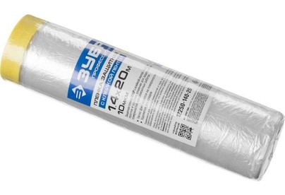 ЗУБР 20 м x 1.4 м, 10 мкм, HDPE, пленка укрывная с клейкой лентой, Профессионал (1225014020)