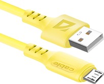 DEFENDER (87108YEL) USB кабель F207 Micro 1м,2.4А,силикон DEFENDER (87108YEL) USB кабель F207 Micro 1м,2.4А,силикон