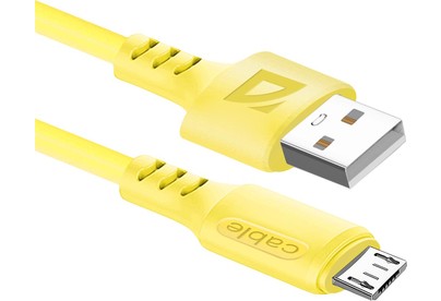 DEFENDER (87108YEL) USB кабель F207 Micro 1м,2.4А,силикон