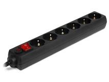 SVEN OPTIMA 1,8 м (6 розеток с защитными шторками, черный, цветная коробка)