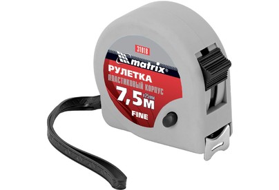 MATRIX Рулетка Fine,7,5 м х 25 мм,пластиковый корпус 31018