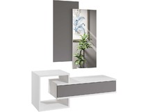 МЕБЕЛЬКОМПЛЕКС ЛАЙТ Туалетный столик с зеркалом Белый / Серый шифер/МК (1 кор.)