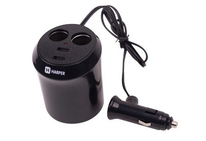 HARPER DP186 разветвитель на 2 выхода + 2 USB