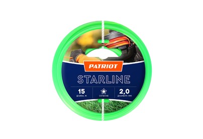 PATRIOT 805201056 D 2,0 мм L 15 м (звезда, зеленая)
