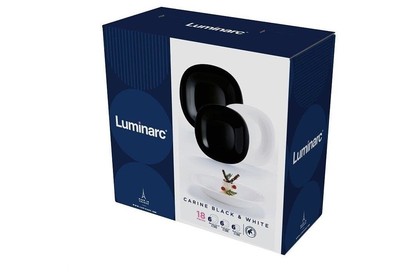 LUMINARC КАРИН столовый набор 18 предметов чернобелый (N1489)