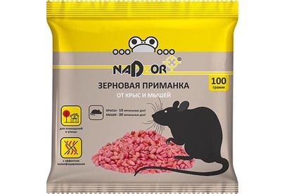 NADZOR Зерновая приманка от мышей и крыс, 100г, NASA367