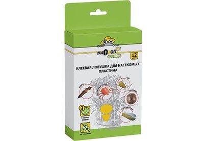 NADZOR Клеевая ловушка от насекомых для комнатных цветов, 12 шт/уп., PEST18