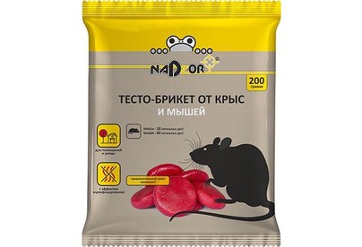 NADZOR Тестобрикет от крыс и мышей, 200г, NASA202