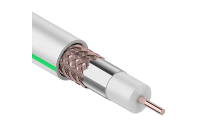 REXANT (012431) Кабель коаксиальный SAT 703B CU/CU, 75 ОМ, бухта 100М белый