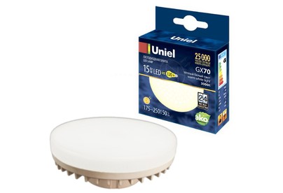 UNIEL (UL00006782) LEDGX7015W/3000K/GX70/FR PLZ01WH