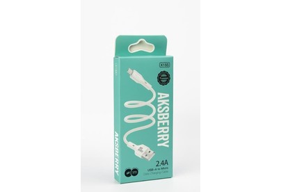 AKSBERRY (6972969383224) X155 для MicroUSB 1м 2.4A белый