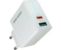 MORE CHOICE (4610196408649) NC61 СЗУ 1USB+1USBC 3.0A PD 20W+QC3.0 быстрая зарядка White