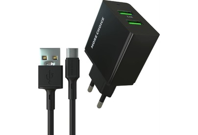 MORE CHOICE (4610196409899) NC11a 2USB 2.4A для TypeC Black