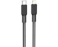 HOCO (6931474760180) X69ia USB 2.4A PD 20W для Lightning 8pin TypeC , нейлон 1м черны/белый HOCO (6931474760180) X69ia USB 2.4A PD 20W для Lightning 8pin TypeC , нейлон 1м черны/белый