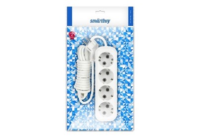 SMARTBUY (SBE16405Z) 4 гнз х 5,0 м (16А/3.5кВт, ПВС 3х1.0)
