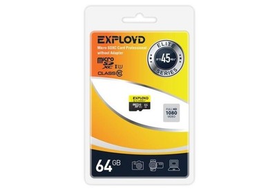 EXPLOYD 64GB microSDXC Class 10 UHS1 Elite [EX064GCSDXC10UHS1ElU1 w]