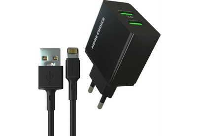 MORE CHOICE (4610196409875) NC11i 2USB 2.4A для Lightning 8pin Black