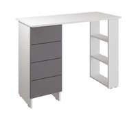 МЕБЕЛЬКОМПЛЕКС ЛАЙТ Стол письменный 4Я Белый/Серый шифер