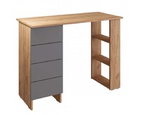 МЕБЕЛЬКОМПЛЕКС ЛАЙТ Стол письменный 4Я Дуб золотой крафт/Серый шифер