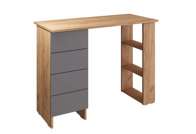 МЕБЕЛЬКОМПЛЕКС ЛАЙТ Стол письменный 4Я Дуб золотой крафт/Серый шифер