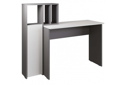 МЕБЕЛЬКОМПЛЕКС ЛАЙТ Стол рабочий комбинированный Серый шифер/Белый