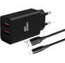 AKSBERRY (6900209210016) T38 2 USB 2.4A + кабель Lightning, черный
