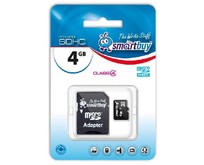 SMARTBUY (SB4GBSDCL401) MicroSDHC 4GB Class4 + адаптер SMARTBUY (SB4GBSDCL401) MicroSDHC 4GB Class4 + адаптер