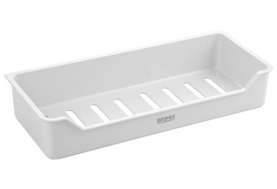 BRIMIX 5663 Полочка прямая одинарная пластиковая из высокопрочного пластика АБС с самоклеющимся креплением