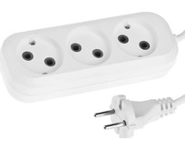 СИБИН Удлинитель электрический, ПВС сечение 0,75кв мм, 3 гнезда, макс мощн 1300Вт, 3м 550313